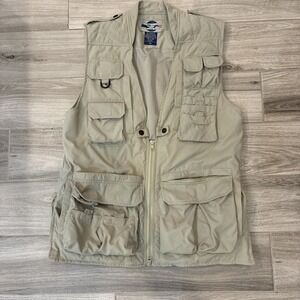 EXOFFICIO Men's Vest Size Small Zip Military Fishing Tan